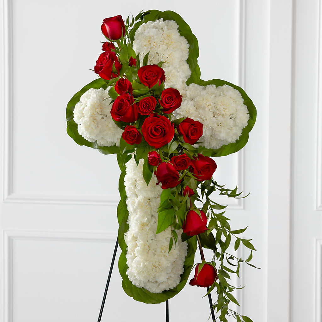 Floral Cross Easel – D'FLOR FLOWERS BOUTIQUE, San Juan PR