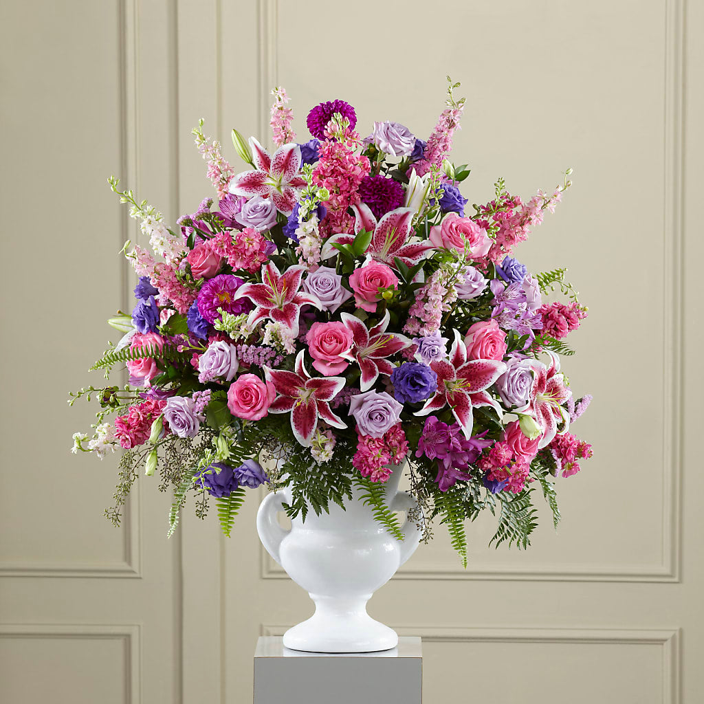 Peaceful Tribute Arrangement – D'FLOR FLOWERS BOUTIQUE, San Juan PR