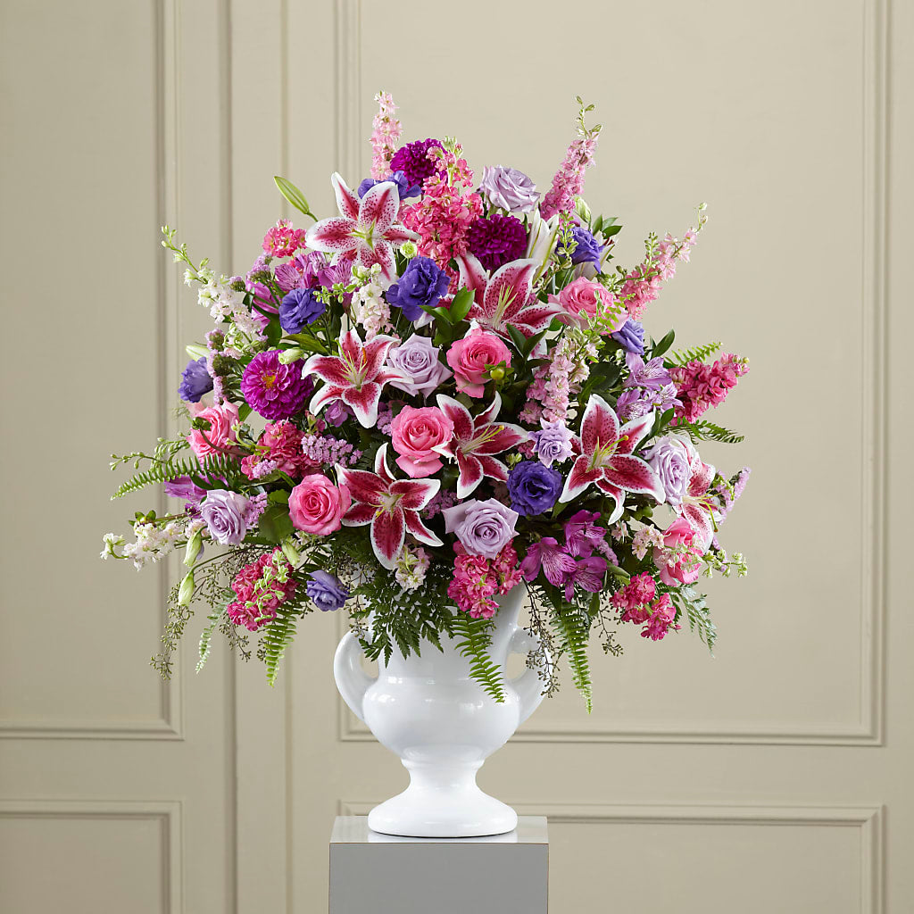 Peaceful Tribute Arrangement – D'FLOR FLOWERS BOUTIQUE, San Juan PR