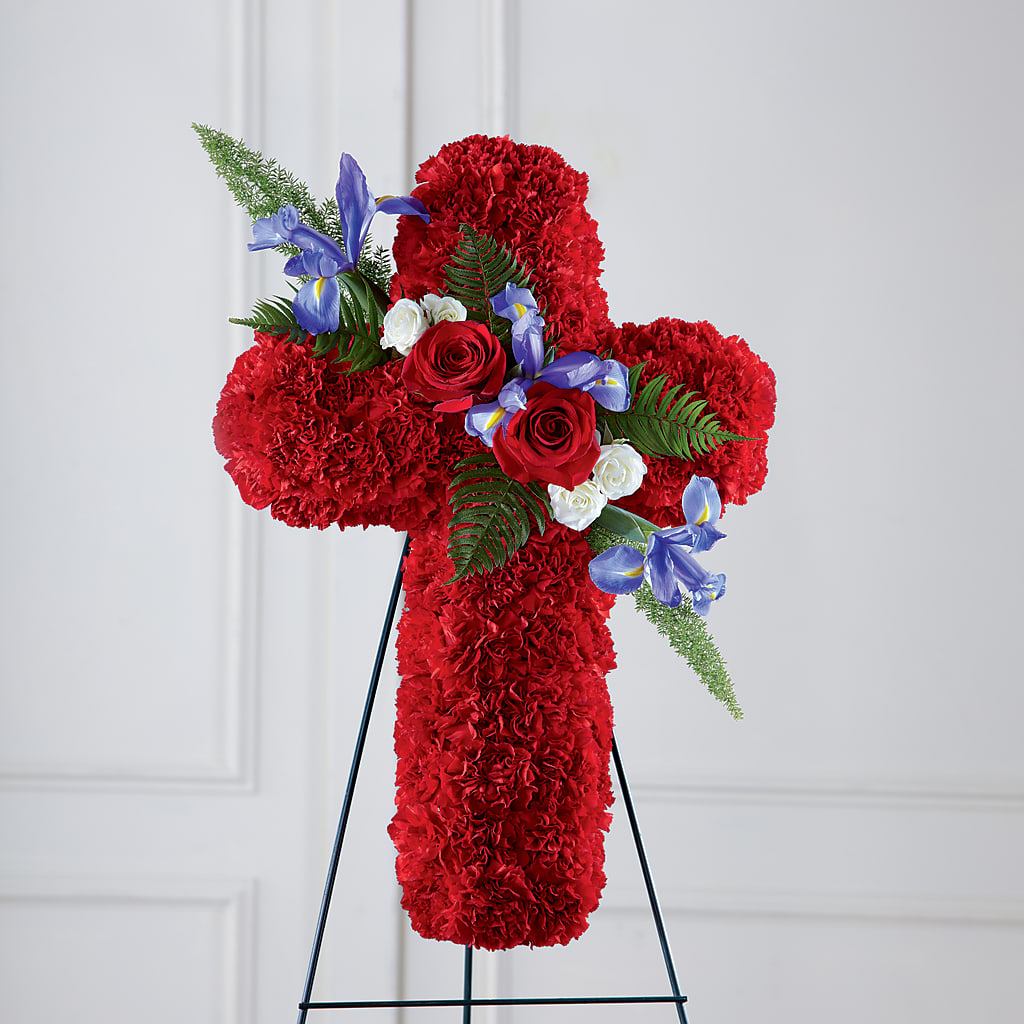 Faithful Hero Floral Cross – D'FLOR FLOWERS BOUTIQUE, San Juan PR