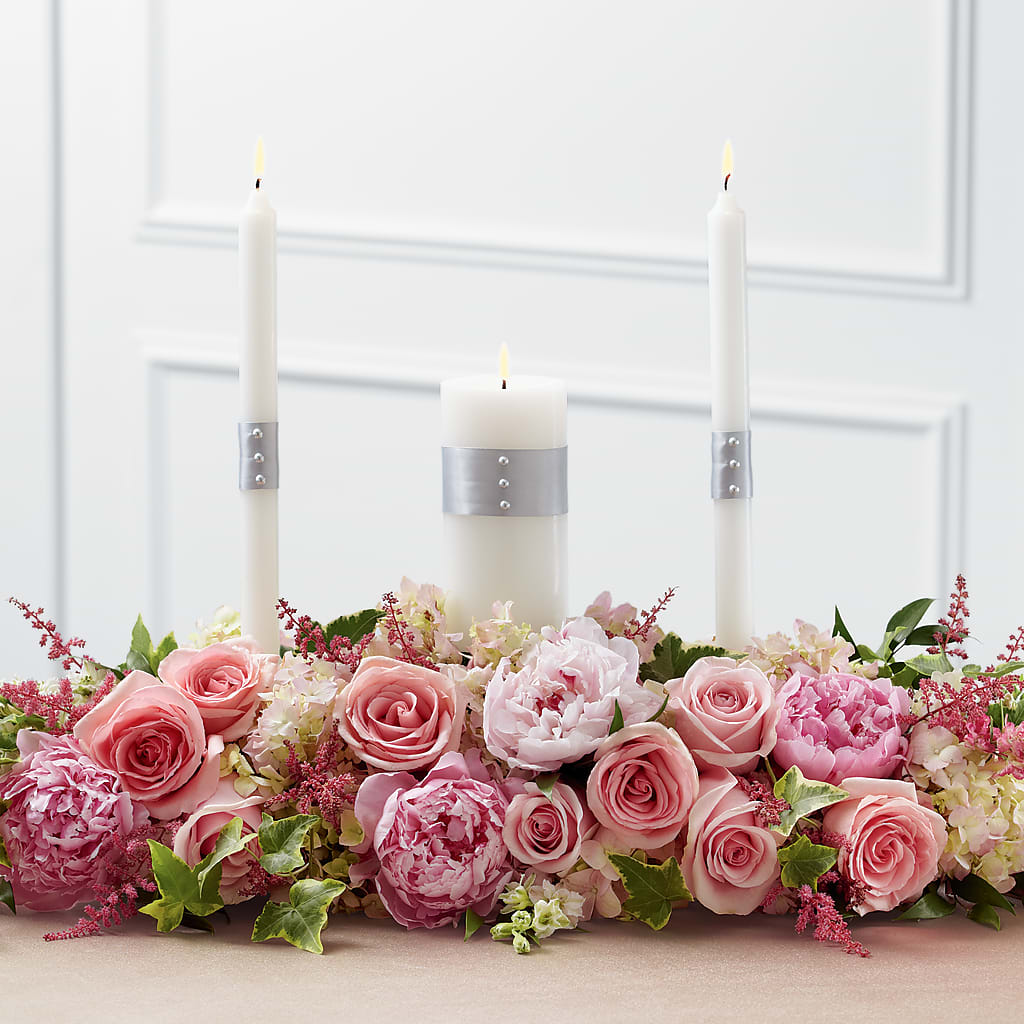 Worldwide Romance Unity Candle Arrangement – D'FLOR FLOWERS BOUTIQUE, San Juan PR
