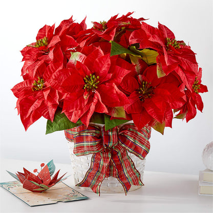 Happiest Holidays Poinsettia and Lovepop Card – D'FLOR FLOWERS BOUTIQUE, San Juan PR