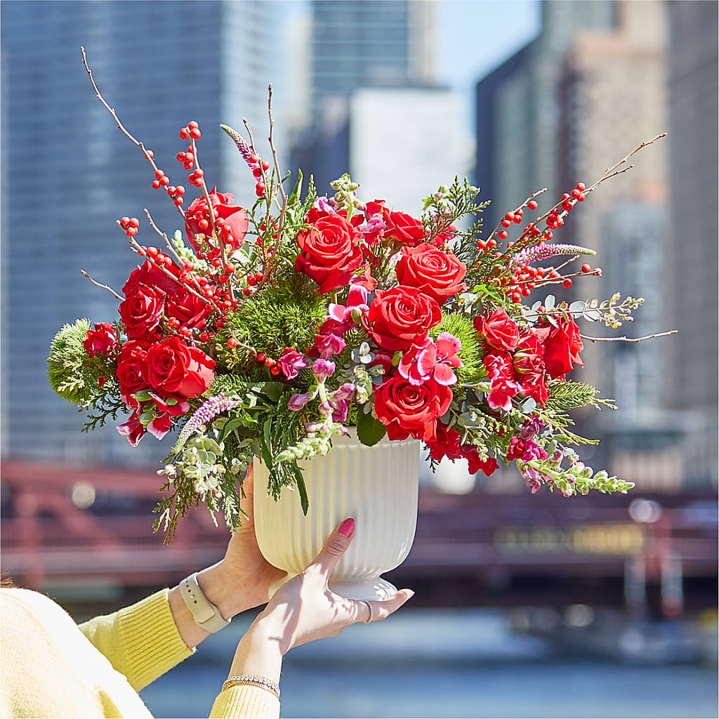 Big Red Bow Bouquet – D'FLOR FLOWERS AND GIFTS SHOP INC, San Juan PR
