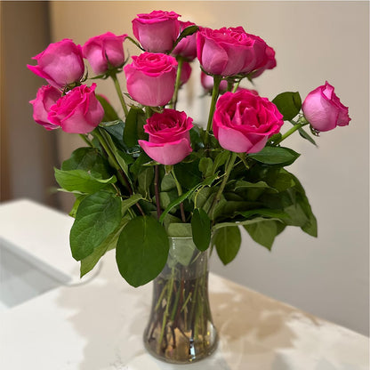 Long Stem Pink Rose Bouquet – D'FLOR FLOWERS AND GIFTS SHOP INC, San Juan PR