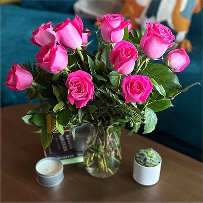 Long Stem Pink Rose Bouquet – D'FLOR FLOWERS AND GIFTS SHOP INC, San Juan PR