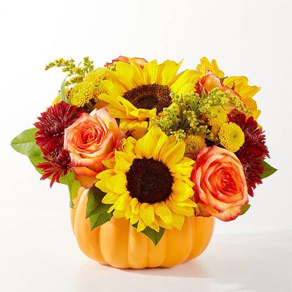 Golden Gourd Pumpkin Bouquet – D'FLOR FLOWERS AND GIFTS SHOP INC, San Juan PR