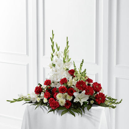 Crimson & White Arrangement – D'FLOR FLOWERS BOUTIQUE, San Juan PR