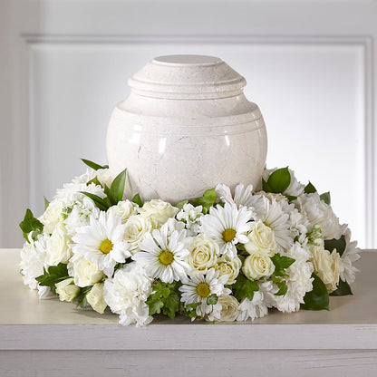 Ivory Gardens Cremation Adornment – D'FLOR FLOWERS BOUTIQUE, San Juan PR