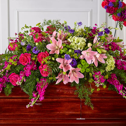 Radiant Tribute Casket Spray – D'FLOR FLOWERS BOUTIQUE, San Juan PR