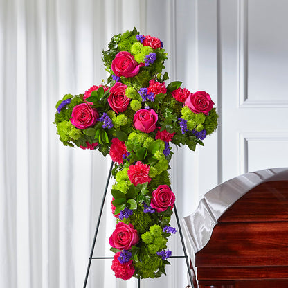 Tribute Rose Floral Cross – D'FLOR FLOWERS BOUTIQUE, San Juan PR