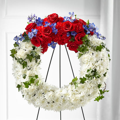 Patriotic Passion Wreath – D'FLOR FLOWERS BOUTIQUE, San Juan PR