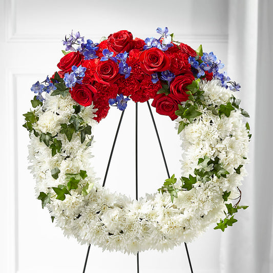 Patriotic Passion Wreath – D'FLOR FLOWERS AND GIFTS SHOP INC, San Juan PR