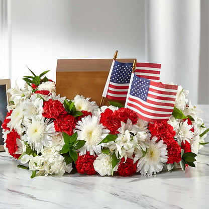 Spirit of Patriotism Cremation Adornment – D'FLOR FLOWERS BOUTIQUE, San Juan PR