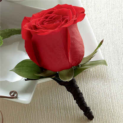Red Rose Boutonniere – D'FLOR FLOWERS BOUTIQUE, San Juan PR